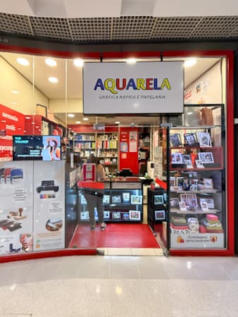 Logo da loja aquarela gráfica rápida